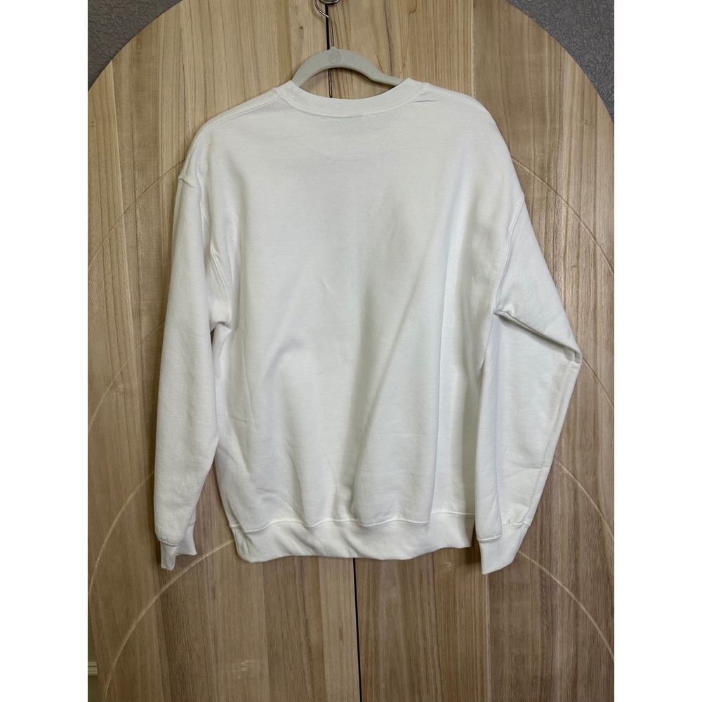 White Crewneck Sweatshirt Fizz The Season Champagne Bottle Christmas Tree - Picture 6 of 7